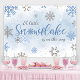 Blau Und Grau Schneeflocke Winter Babydusche Hintergrund